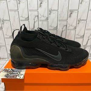 New Nike Air Vapormax 2021 FK Flyknit Black Running Training Workout Shoes Mens